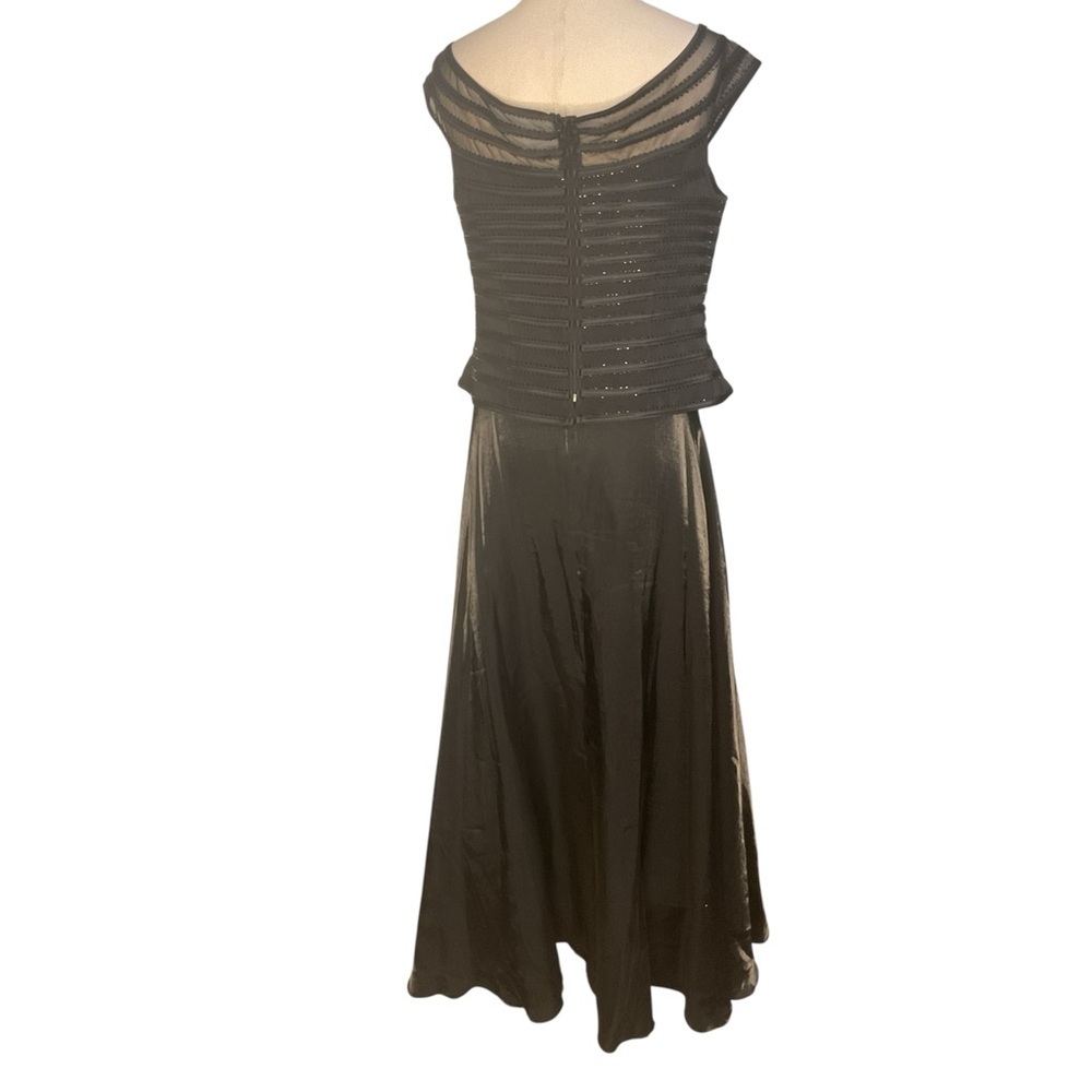 JS Collections Black Two Piece Evening Set Zip Top & Maxi Skirt Size 12 - Picture 4 of 13
